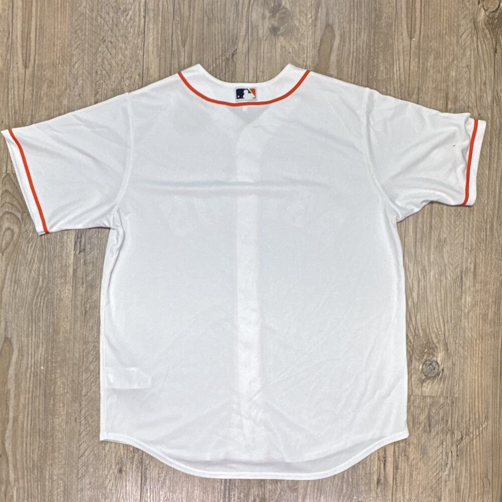 Nike Houston Astros Men's L White Button-Front Baseball Jersey Orange Blue - Picture 4 of 6